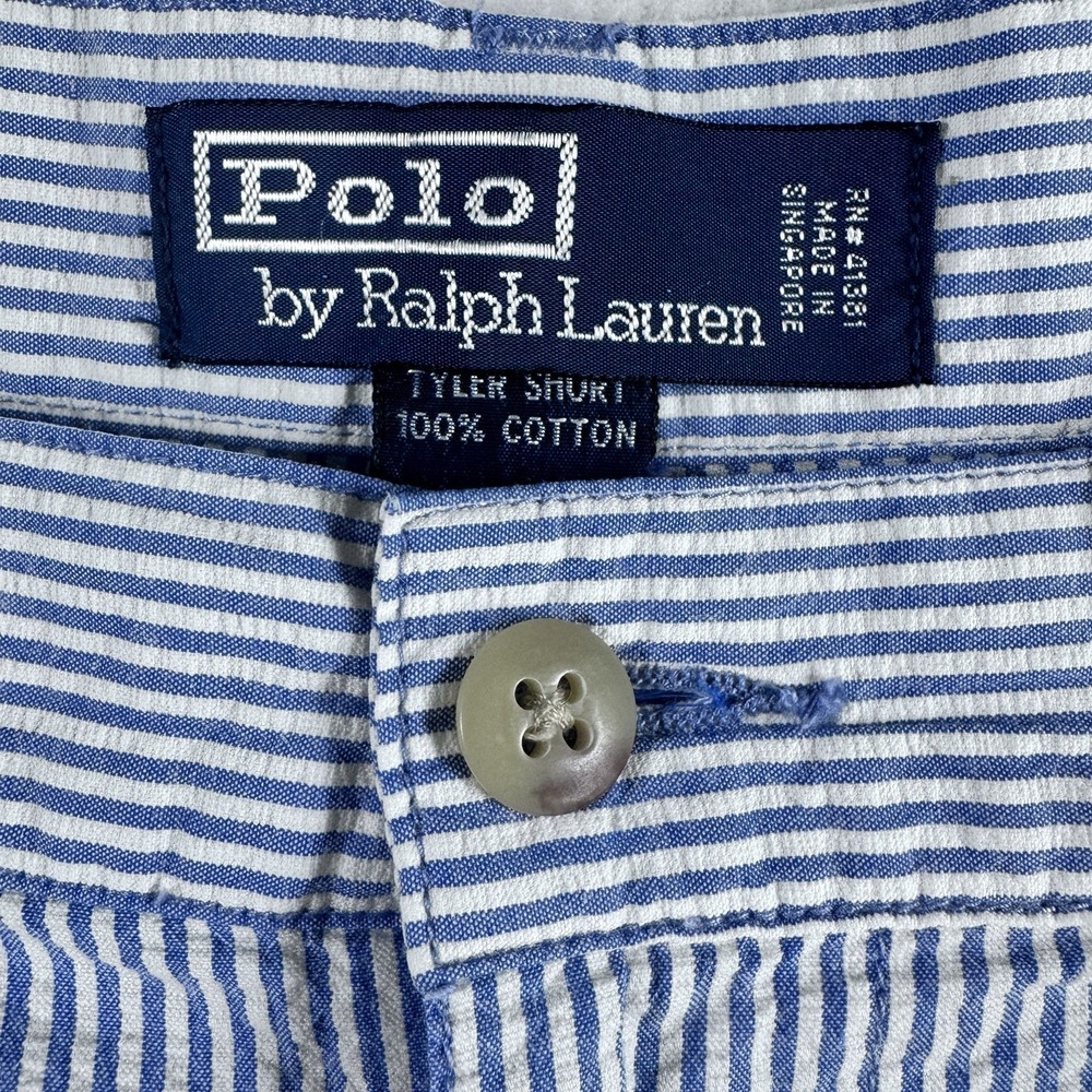 Polo Ralph Lauren Seersucker Tyler Shorts Mens 40 Blue White‎ Stripes Preppy 8" - Picture 2 of 5